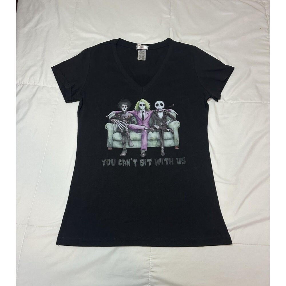 Y2k Tim Burton Edward Scissorhands Jack Skellington Beetlejuice Womens T Shirt M